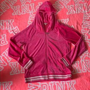 Juicy couture pink velour lurex trim jacket